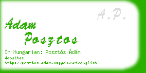 adam posztos business card